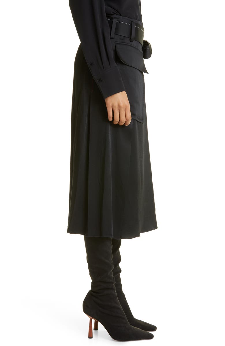 Victoria Beckham Crepe Back Satin Trench Skirt, Alternate, color,