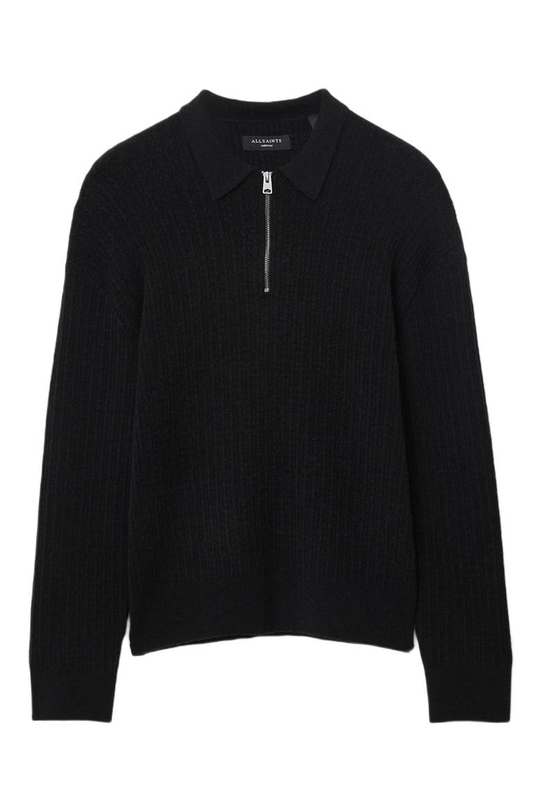 Jakob Wool & Alpaca Blend Polo Sweater, Alternate, color, BLACK