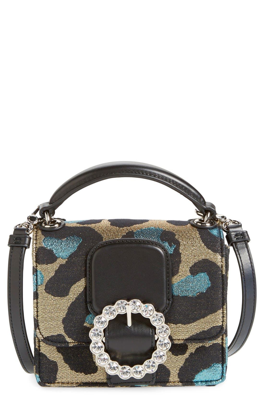 MARC BY MARC JACOBS 'Leopard Box' Crossbody Bag, Main, color, TURQUOISE MULTI