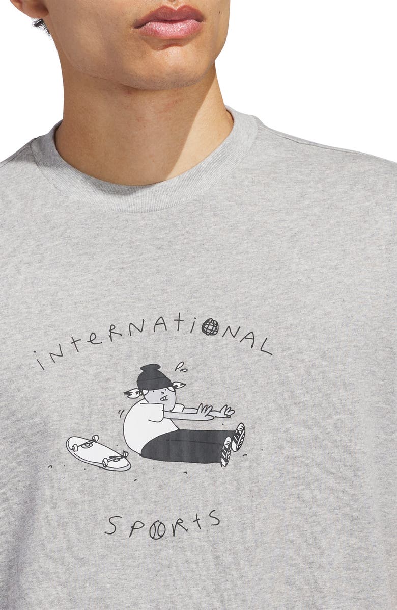 adidas International Sports Graphic T-Shirt, Alternate, color, Medium Grey Heather