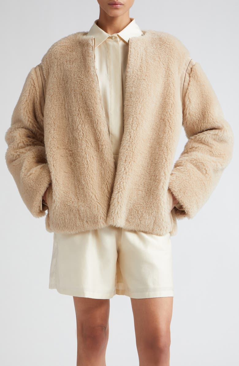 Max Mara Panno Alpaca, Virgin Wool & Silk Fleece Zip Jacket