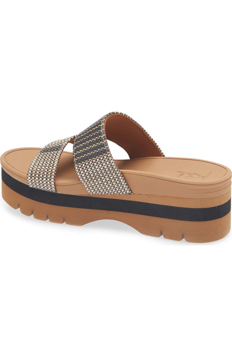 Reef Banded Horizon 2.5 Platform Slide Sandal, Alternate, color, Printed Raffia Black