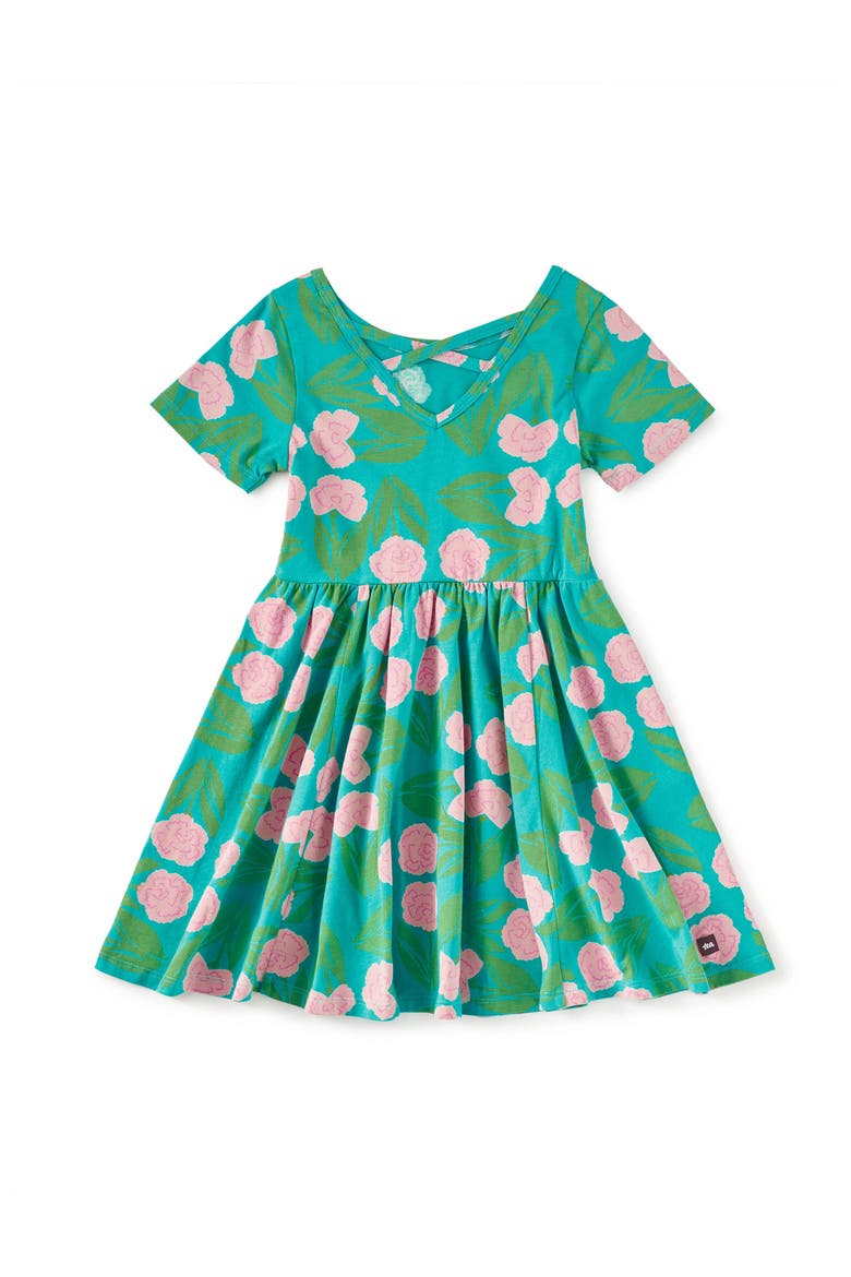 Short Sleeve Ballet Dress, Alternate, color, Carnation Floral