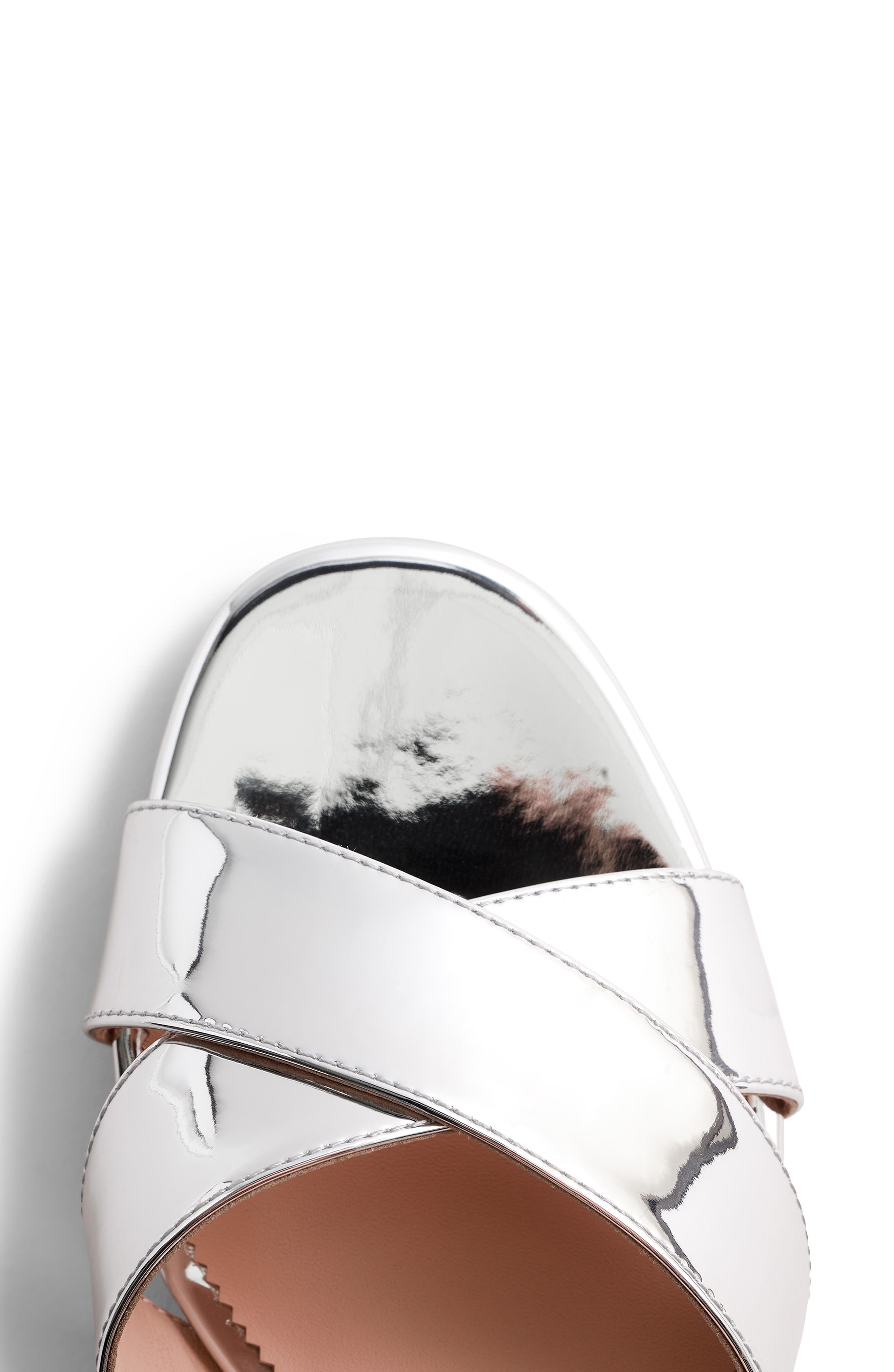 Penny Sandal, Alternate, color, SILVER PATENT LEATHER