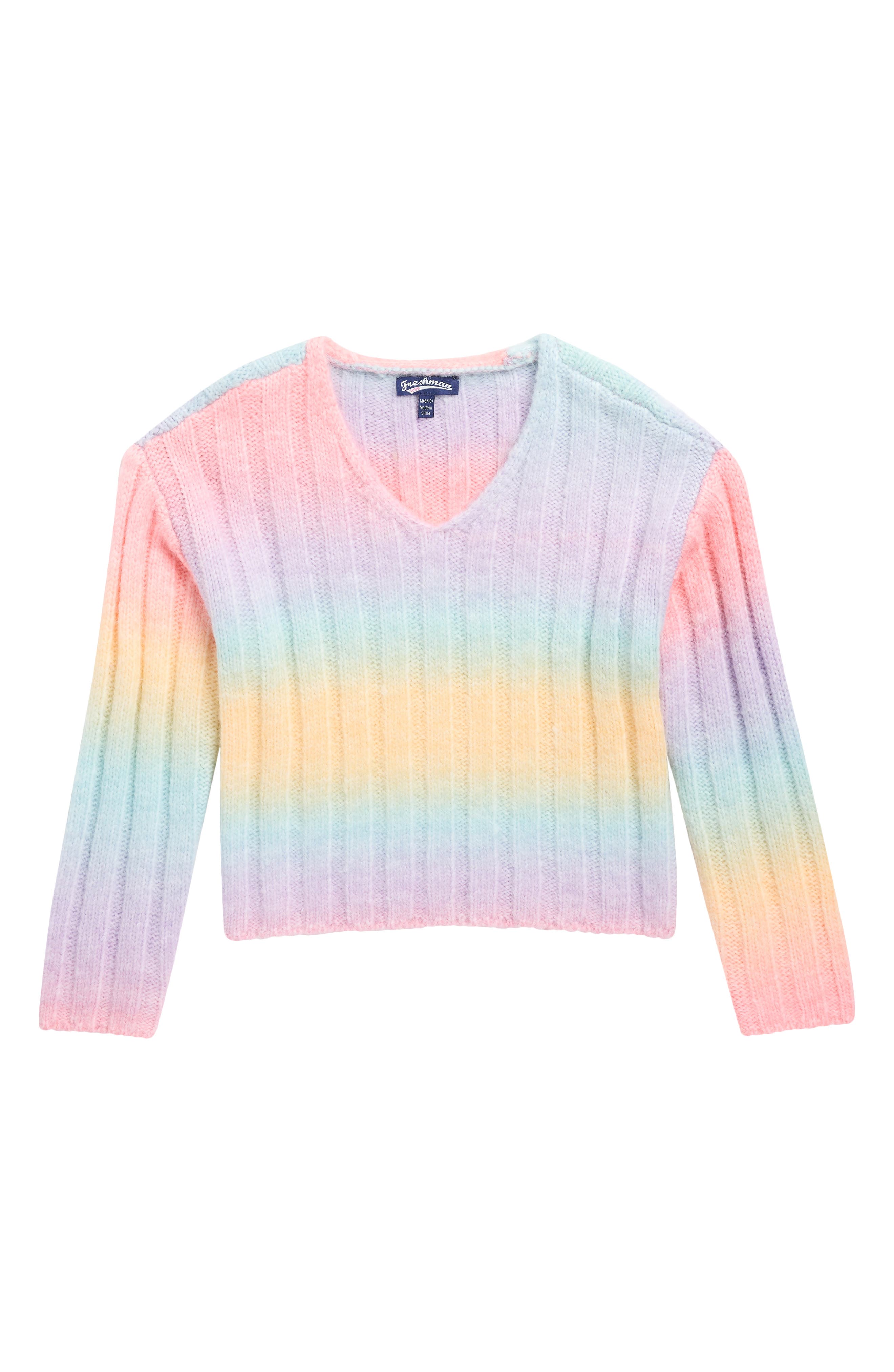 Freshman Kids' Rainbow V-Neck Sweater