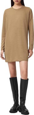 AllSaints Tilli Metallic Long Sleeve T-Shirt Dress