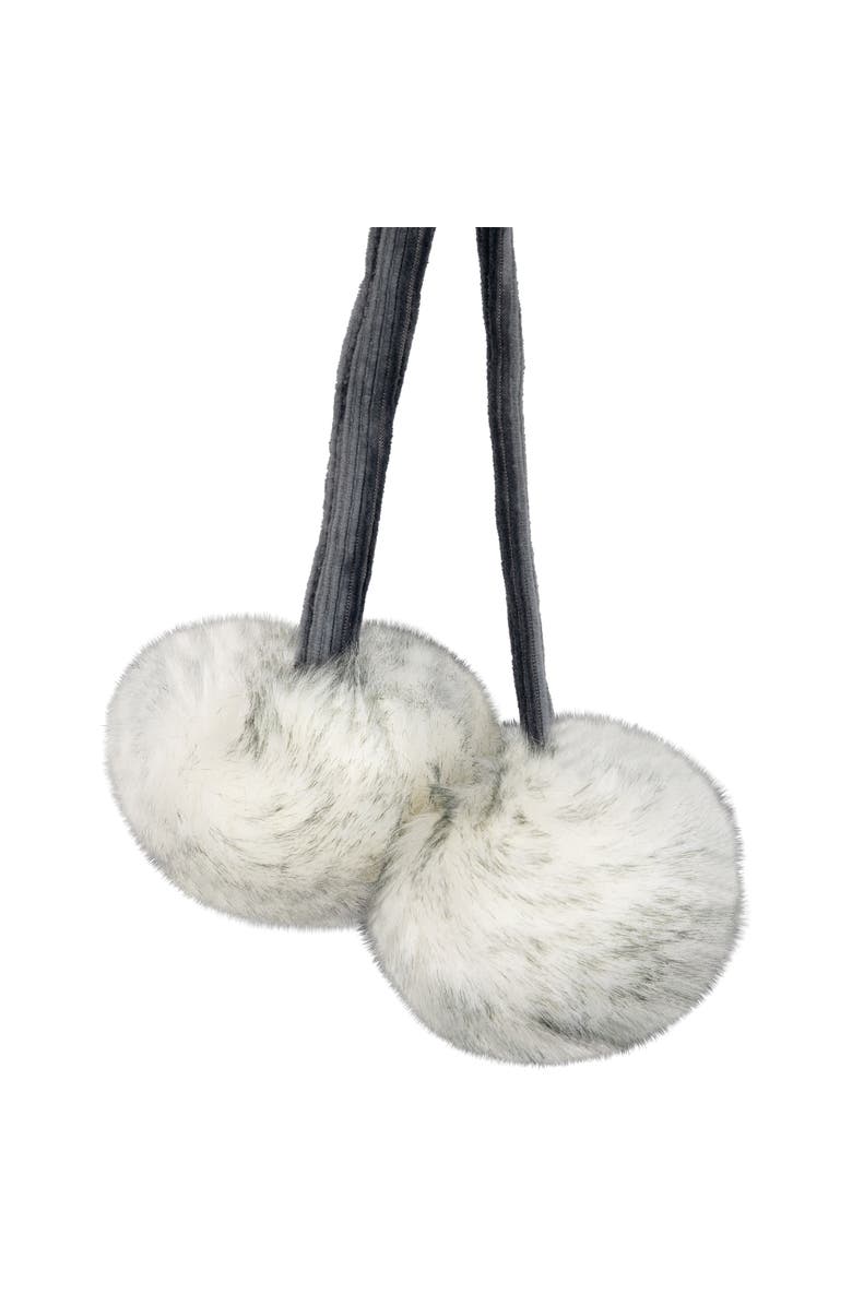 Northlight Silver Fox Faux Fur Christmas Stocking with Pom Poms - 20.5", Alternate, color, Silver