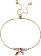 Adornia Mixed Crystal Initial Chain Bracelet