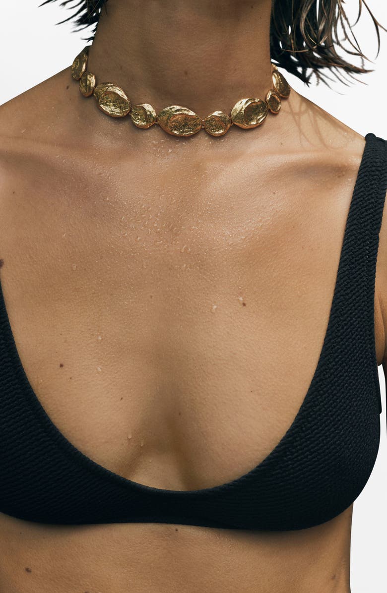 MANGO Textured Bikini Top, Alternate, color, 