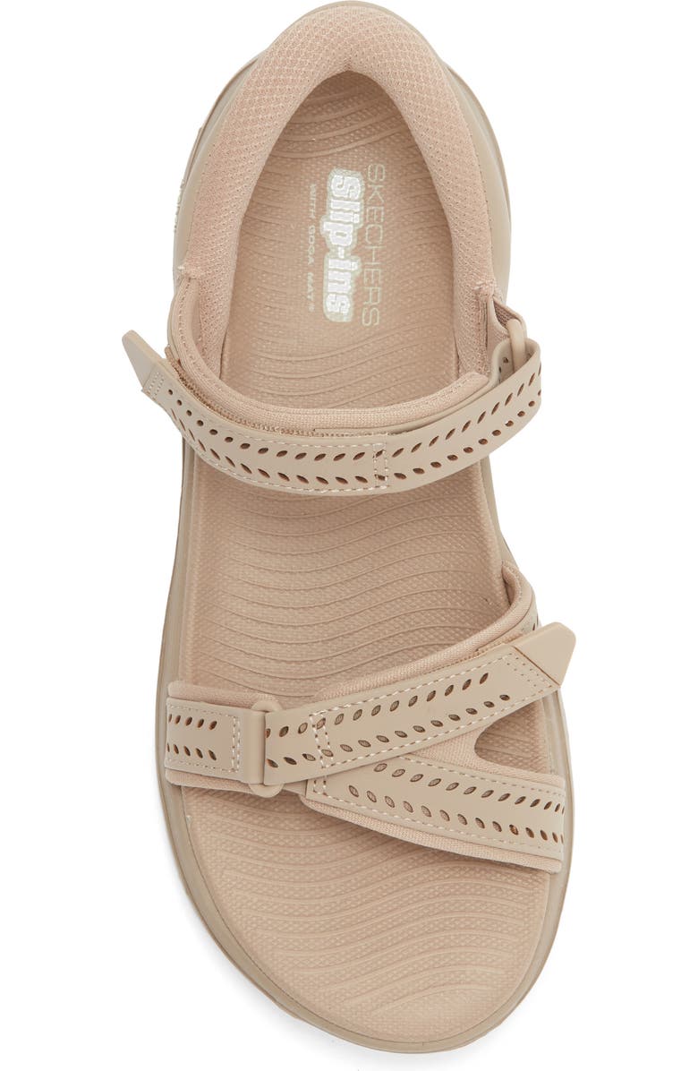 SKECHERS Go Walk Arch Fit Slip-On Sandal, Alternate, color, Taupe