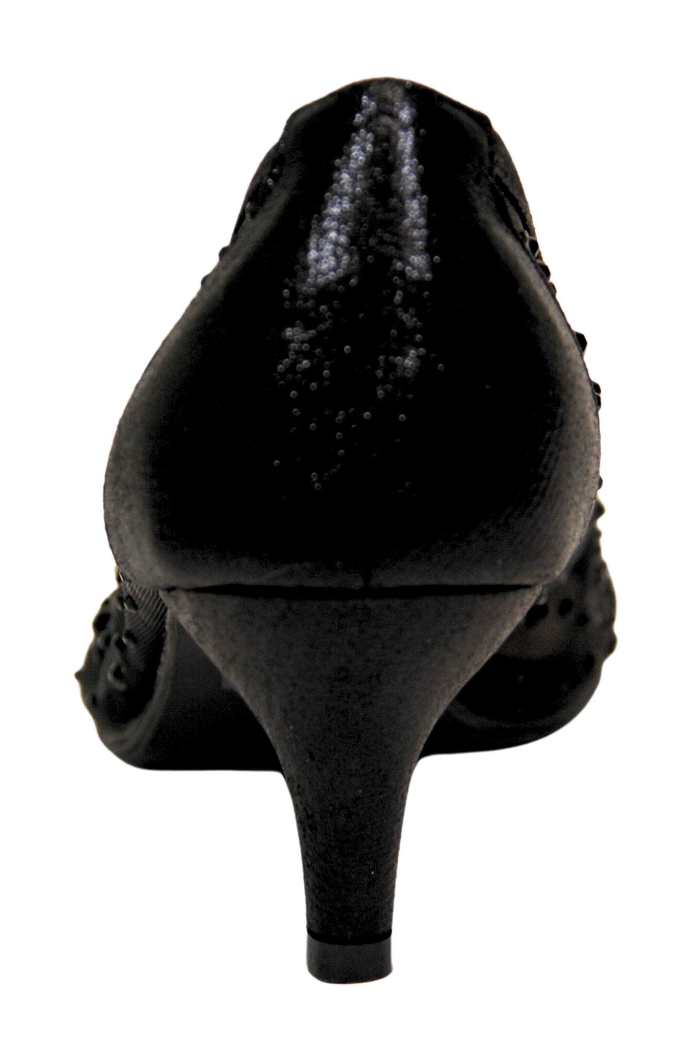 LADY COUTURE Rhinestone Kitten Heel Pump, Alternate, color, Black