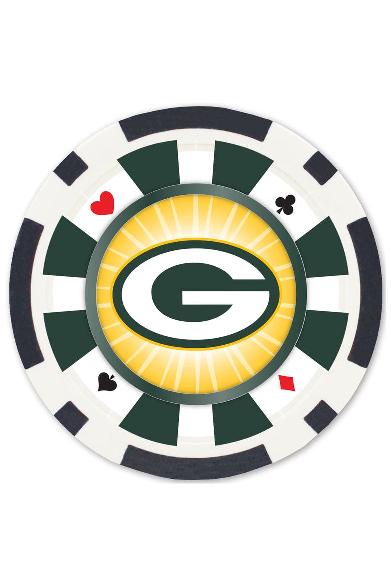 Green Bay Packers 100 Piece Poker Chips, Alternate, color, Multicolor