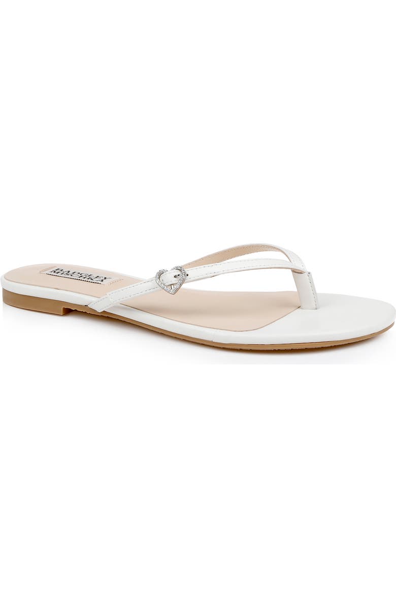 Badgley Mischka Collection Dynah Flip Flop, Main, color, White Leather