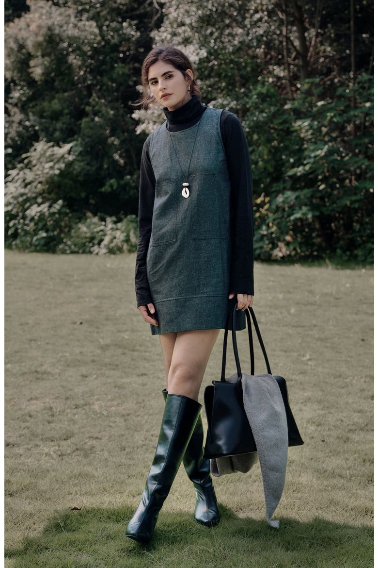 Denim Atelier Shift Dress, Alternate, color, black denim