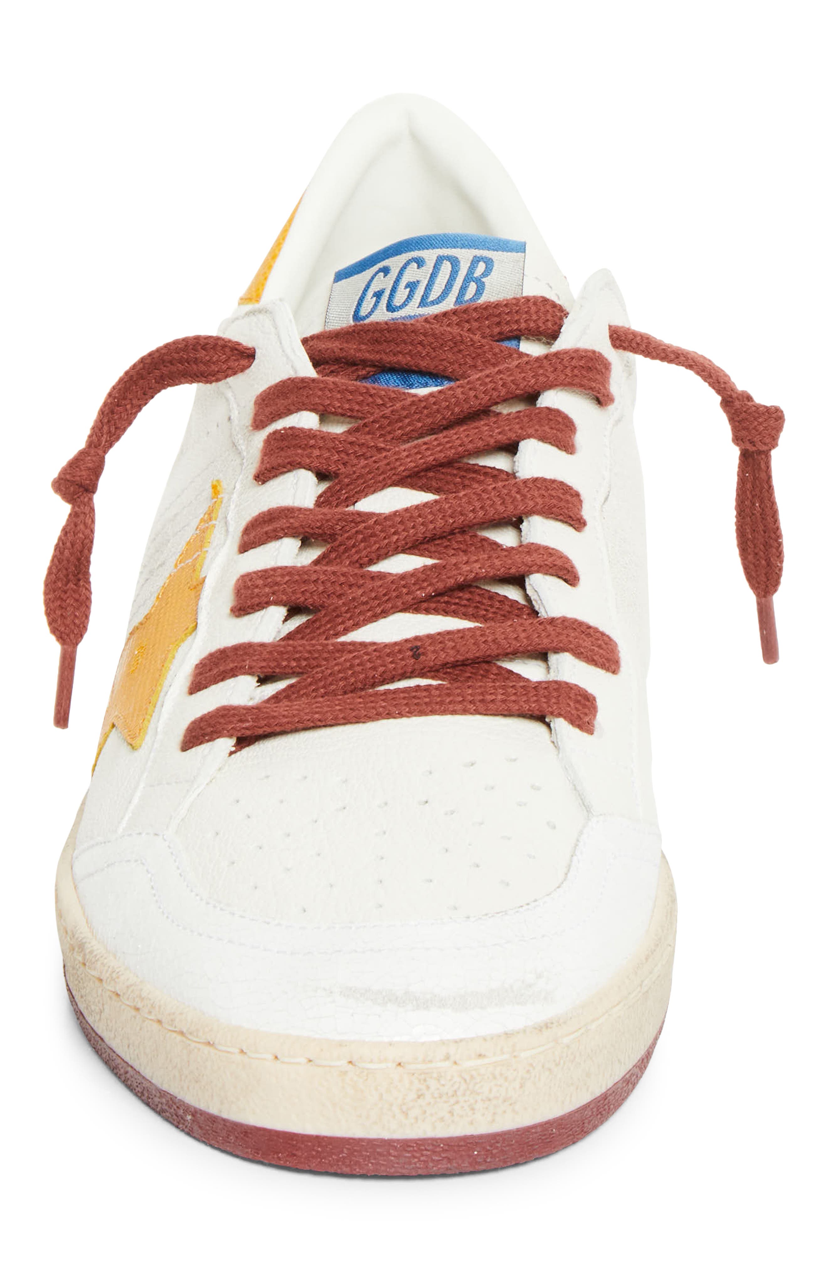 Golden Goose Ball Star Sneaker, Alternate, color, White/ Yellow