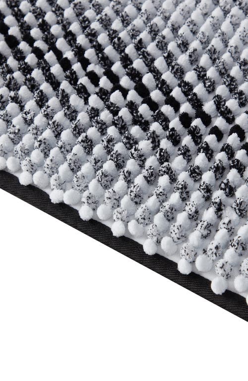 Vcny Home Heathered Stripe Memory Foam Bath Rug In Black