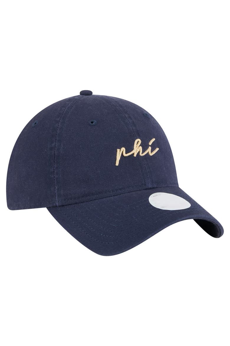 Women's New Era  Navy Philadelphia Union Script 9TWENTY Adjustable Hat, Alternate, color, Navy