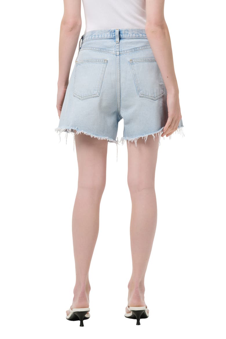 Rhoda Pleated Denim Cutoff Shorts, Alternate, color, DETACH MD MARBLED VINT IND