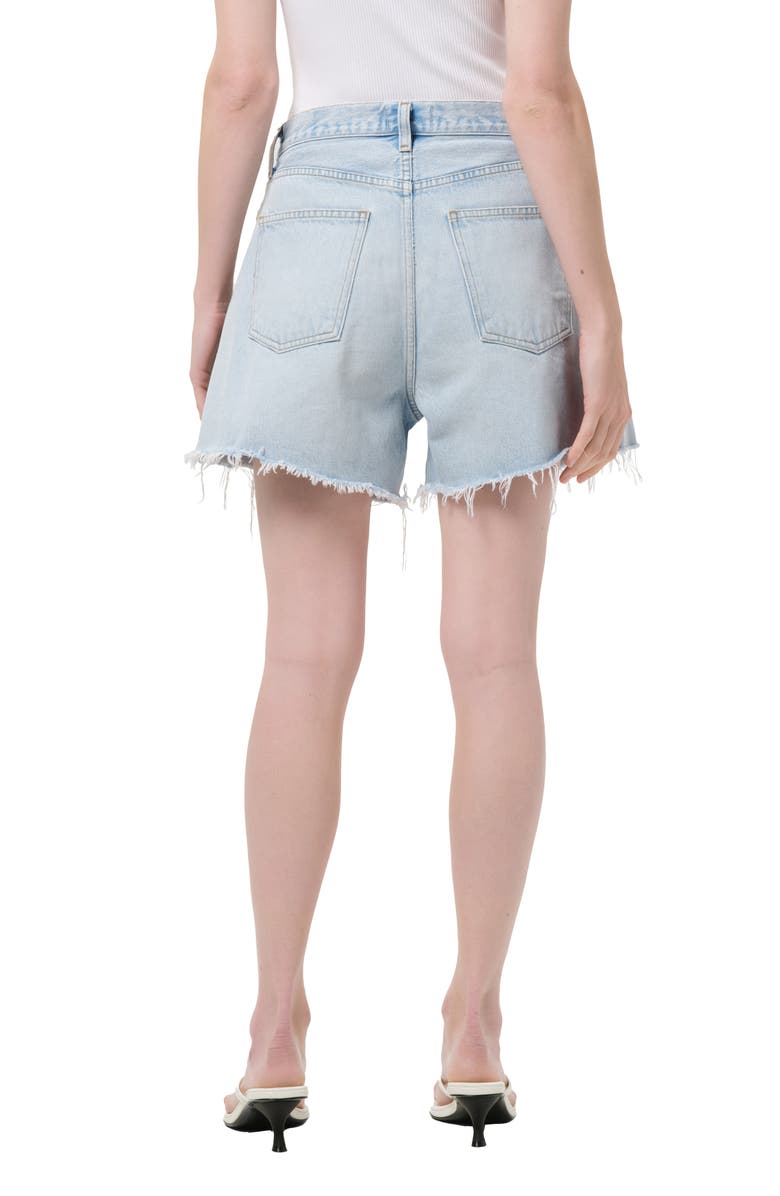 AGOLDE Rhoda Pleated Denim Cutoff Shorts, Alternate, color, Detach Md Marbled Vint Ind