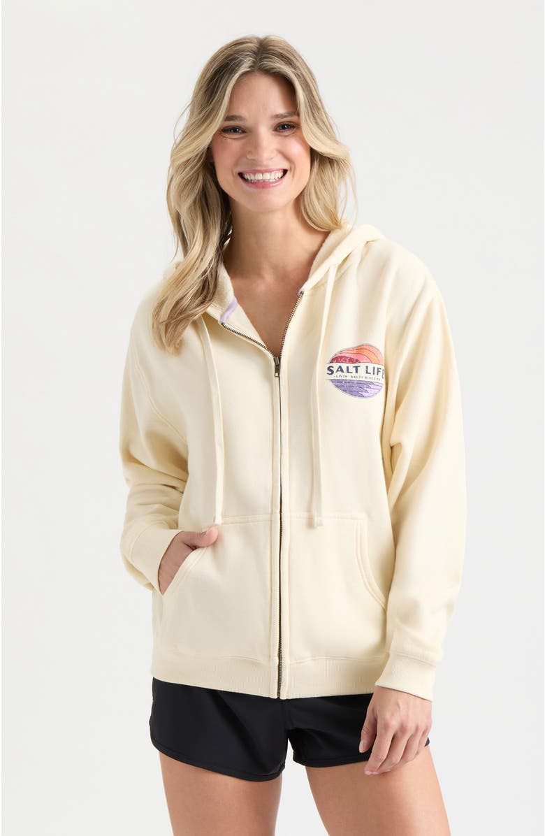 Salt Life Saltsations Zip Up Hoodie, Main, color, Ivory
