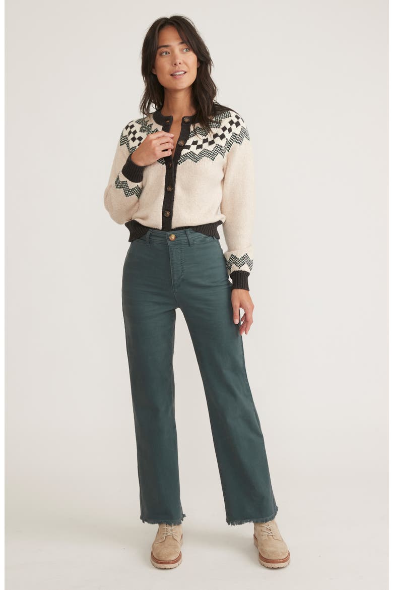 Bridget Raw Edge Pants, Alternate, color, GREEN
