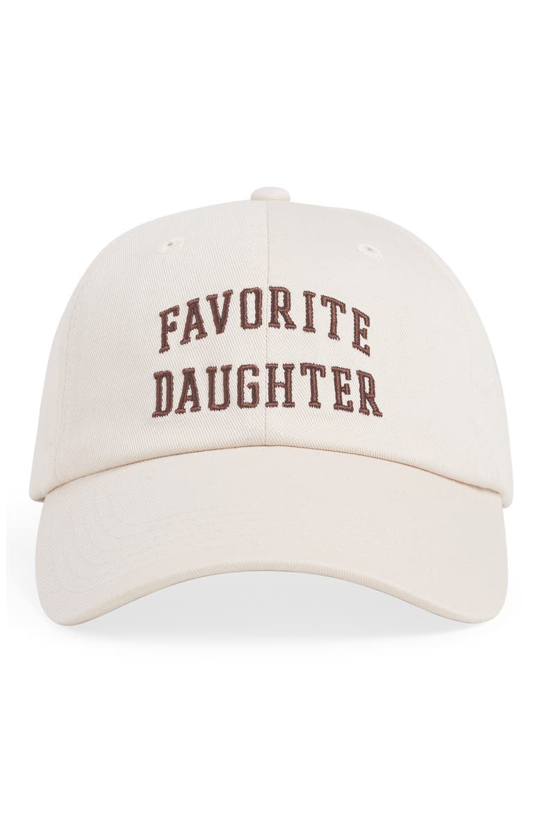 All Caps Logo Baseball Cap, Main, color, KHAKI/ BURGUNDY