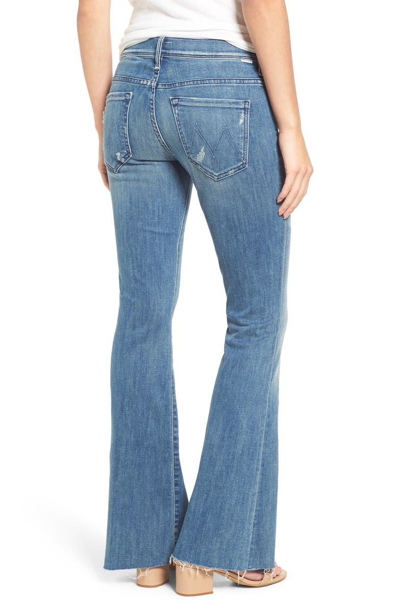MOTHER Raw Hem Flare Jeans, Alternate, color,