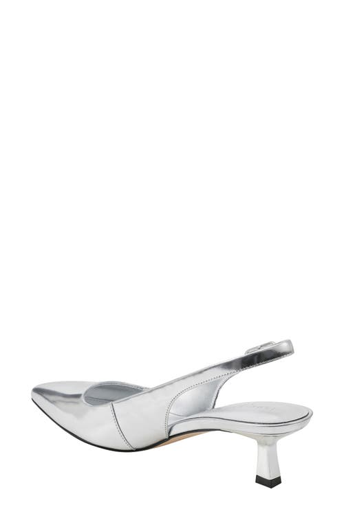 Marc Fisher Ltd Kory Pointed Toe Kitten Heel Pump In Silver