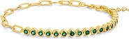 Sterling Forever Cubic Zirconia Paper Clip Chain Tennis Bracelet