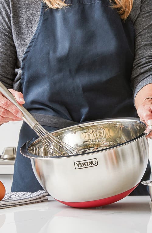 Viking 9 Pc Stainless Steel Bowl Set With Strainer In Red