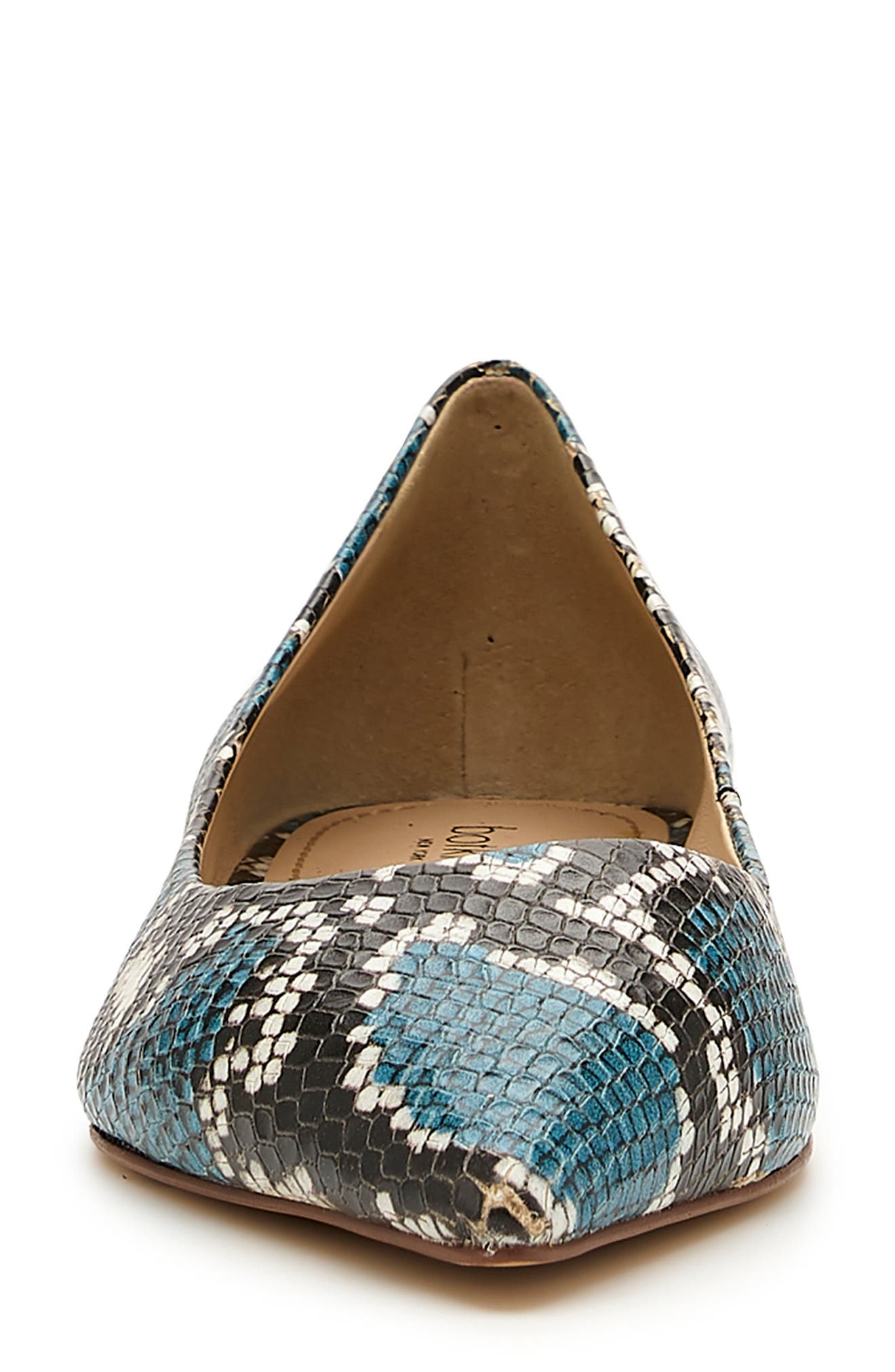 Annika Pointed Toe Flat, Alternate, color, BLUE SNAKE PRINT LEATHER