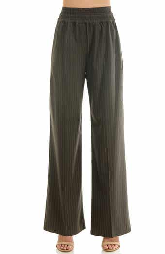 Socialite Pinstripe Double Waist Pull-On Pants
