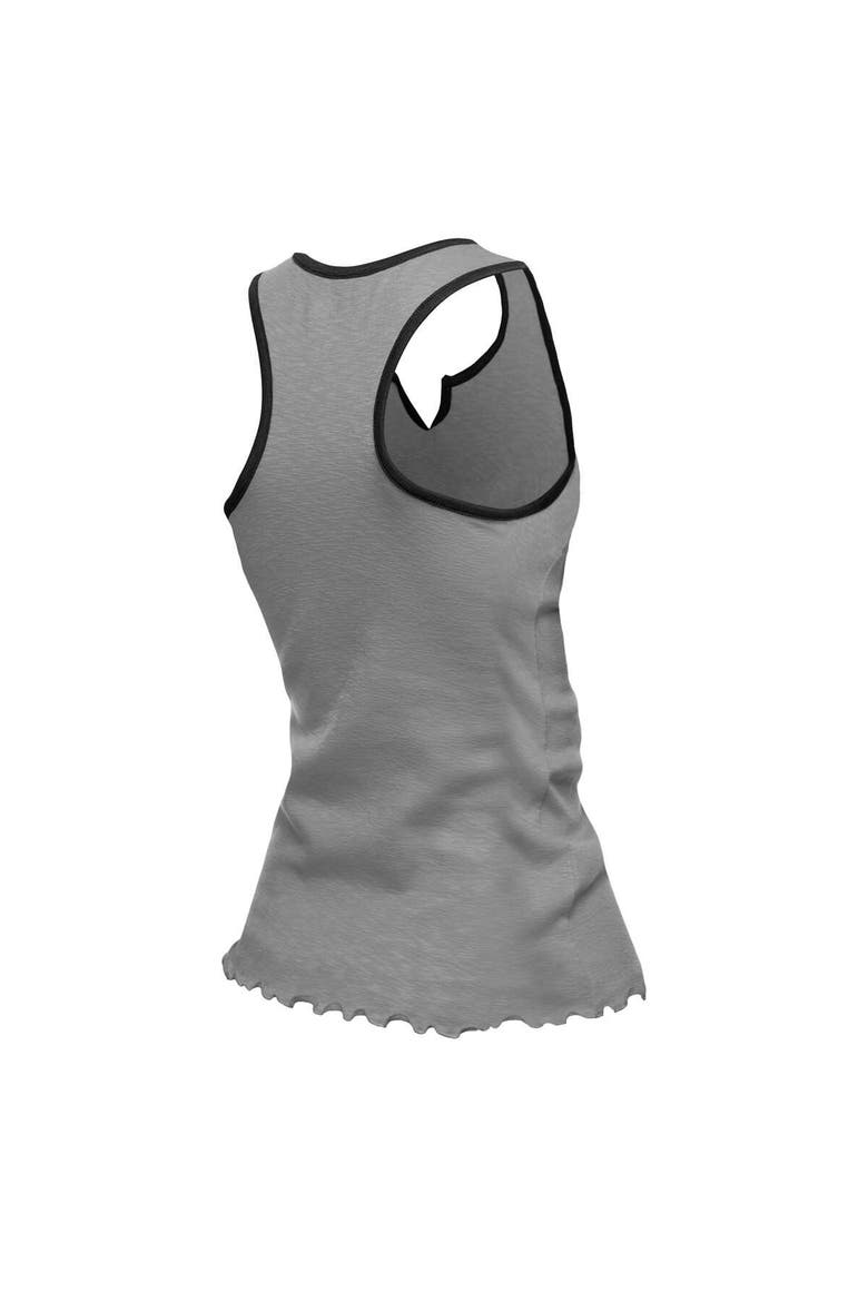 Women's New Era  Silver Las Vegas Raiders Lettuce Hem Notch Neck Tri-Blend Tank Top, Alternate, color, Silver
