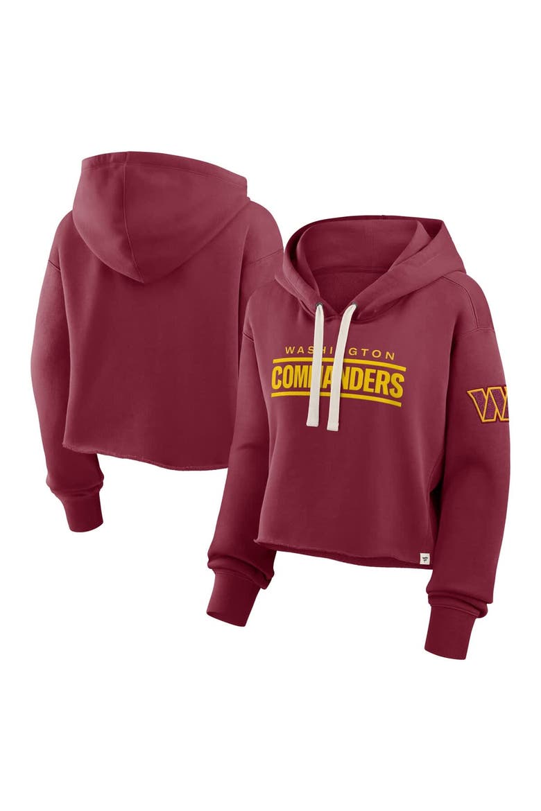 Women's Fanatics Burgundy Washington Commanders Oversized Hometown Heritage Cropped Hoodie, Main, color, Burgundy