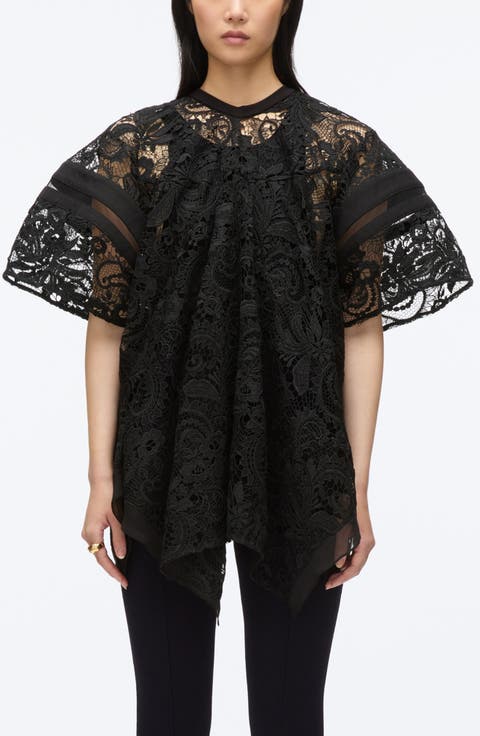 Corded Lace Short Sleeve Top