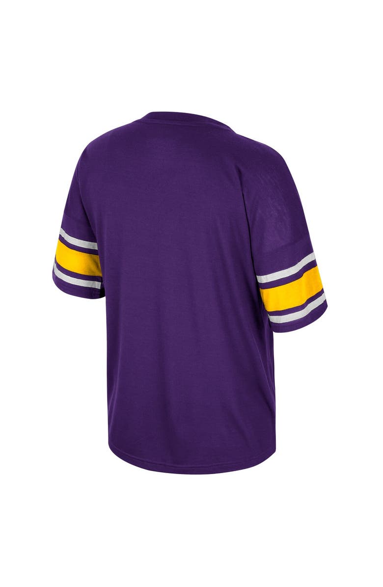 COLOSSEUM Women's Colosseum Purple LSU Tigers I'm Gliding Here Rhinestone T-Shirt, Alternate, color, 