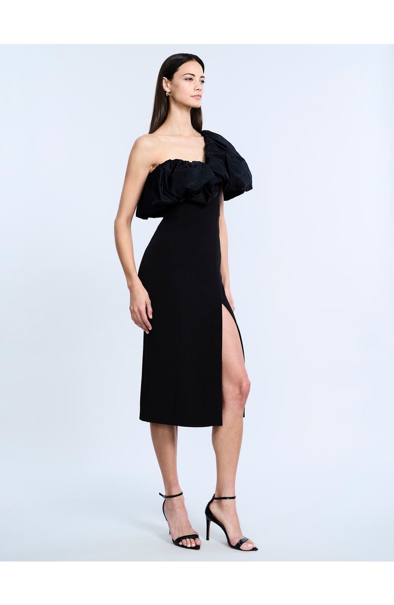 BCBGMAXAZRIA Solid Dress with Puff, Alternate, color, Black