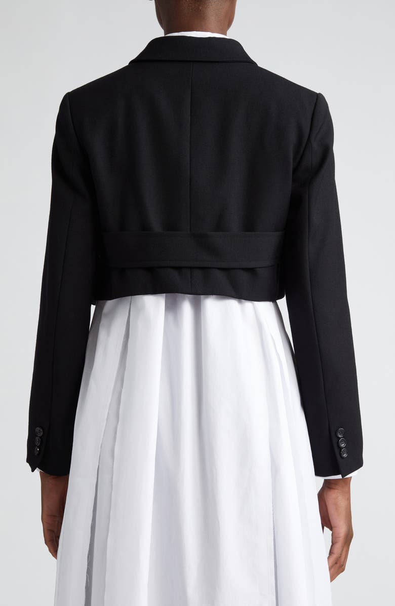 Comme des Garçons Comme des Garçons Asymmetric Crop Wool Gabardine Jacket, Alternate, color, 