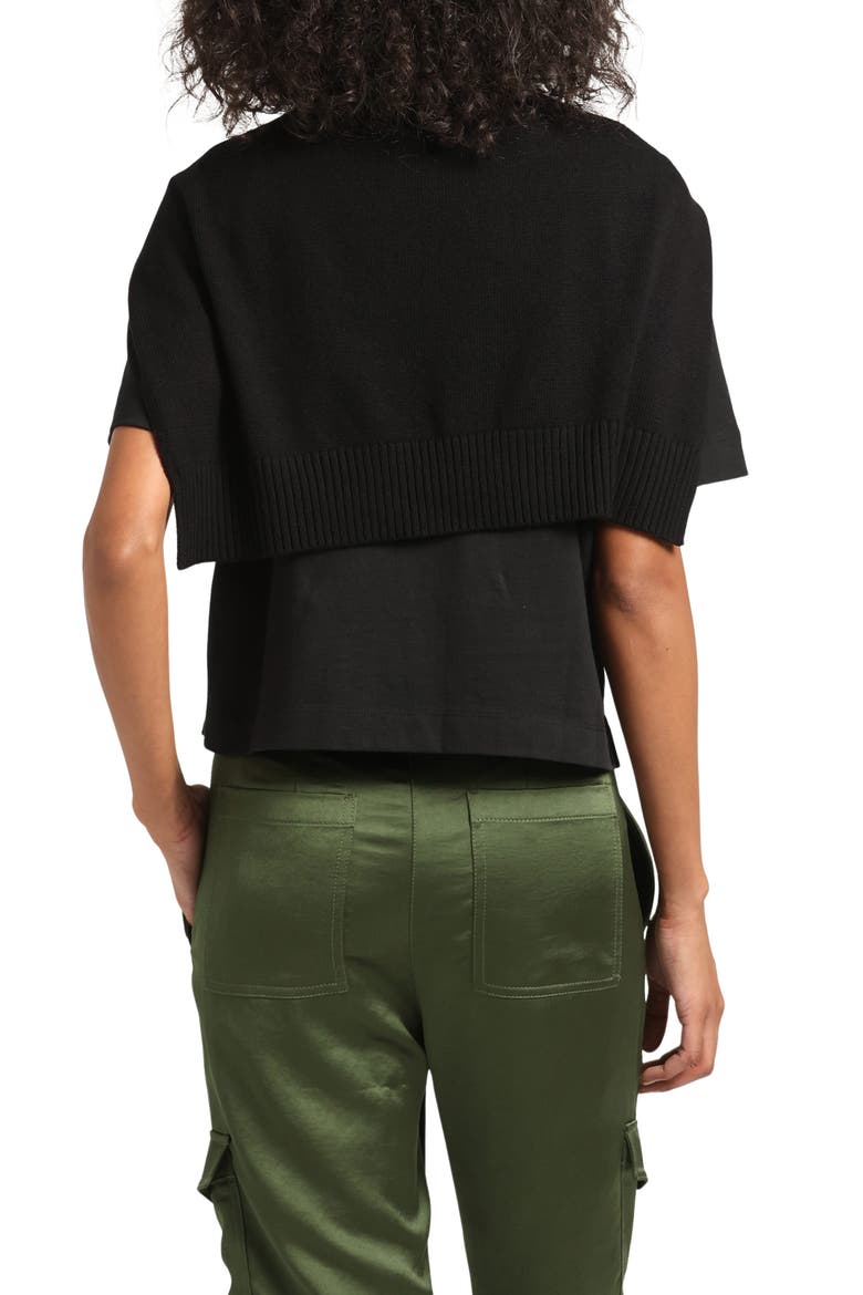 Wool Blend Shrug, Alternate, color, BLACK