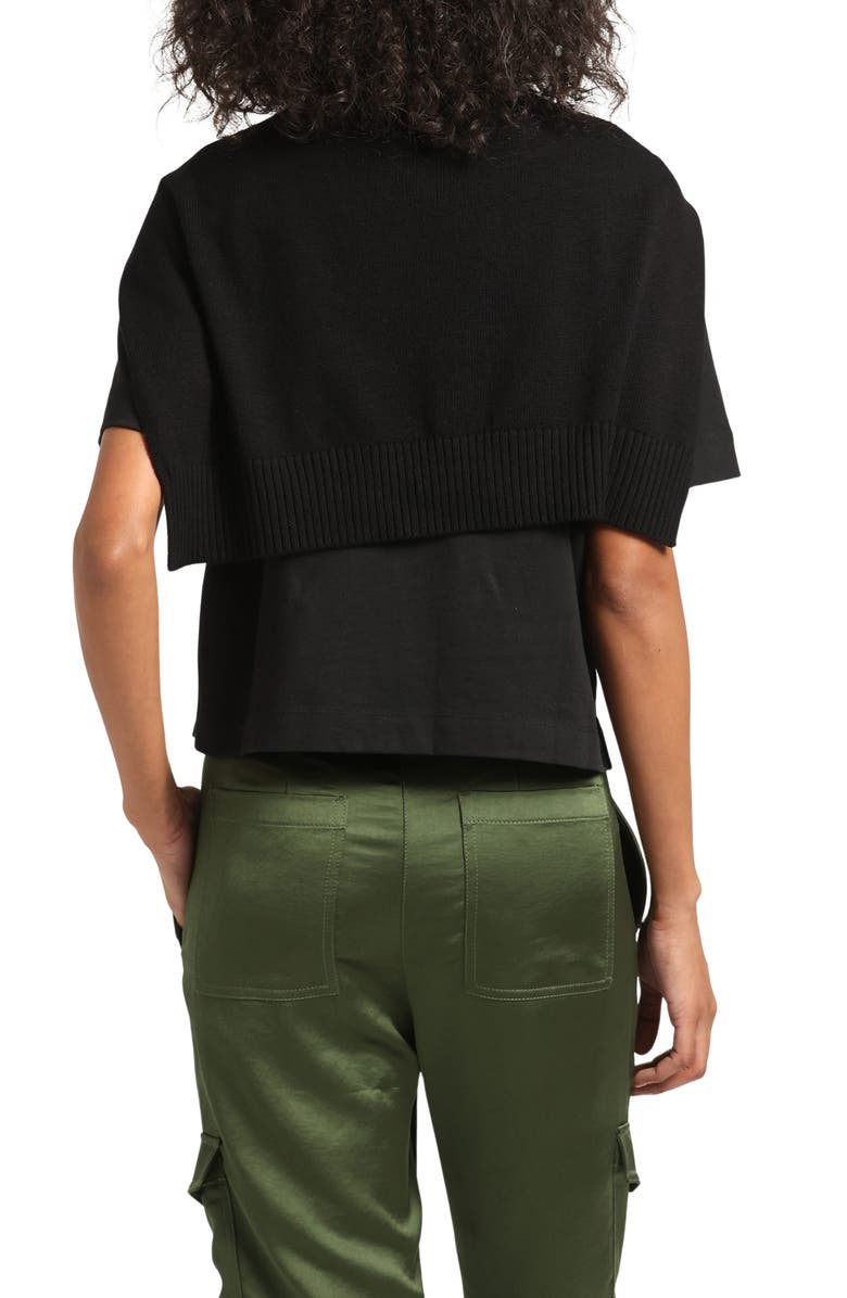 Derek Lam 10 Crosby Wool Blend Shrug, Alternate, color, Black