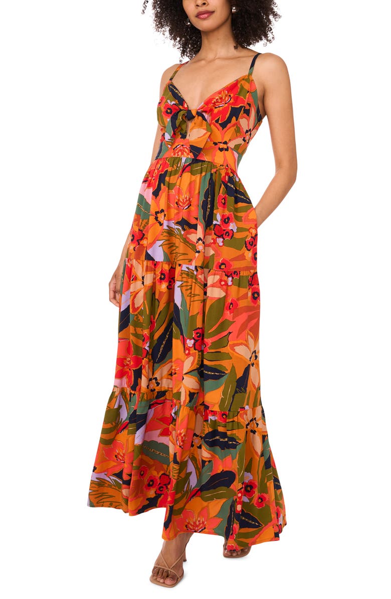 Tie Front Tiered Maxi Dress Tie Front Tiered Maxi Dress