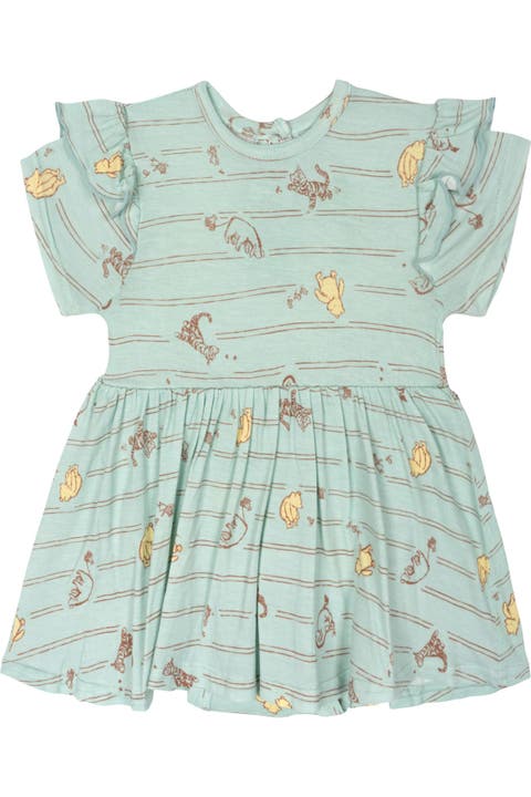 Winnie the Pooh Viscose Flutter Sleeve Bodysuit Dress