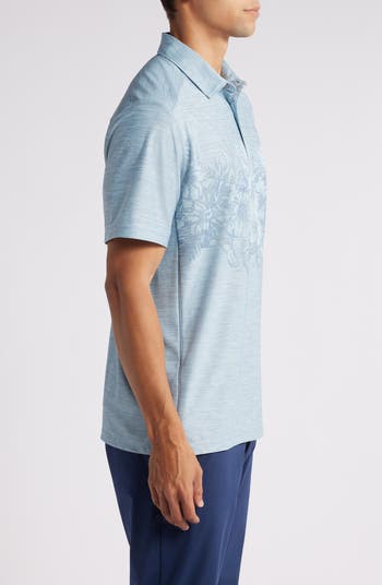 Palm Coast Hibiscus Border Recycled Polyester Polo
