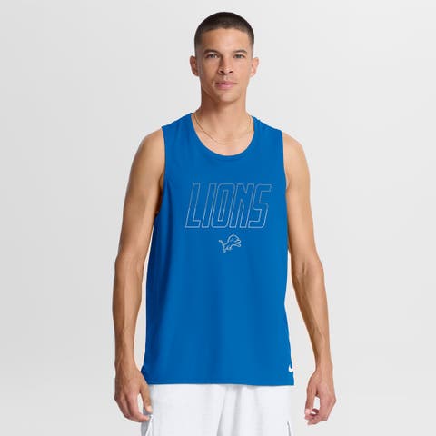 Men's Nike Blue Detroit Lions Kickoff Miler Dri-FIT Tank​ Top
