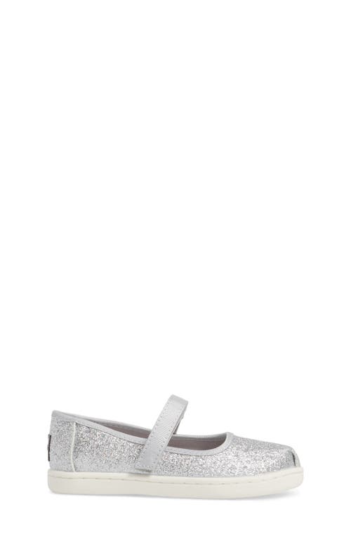 Toms Kids' Glitter Mary Jane Flat In Silver Iridescent Glimmer