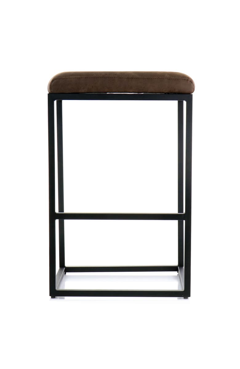 Elama 2 Piece Faux Leather Bar Chair, Alternate, color, Brown