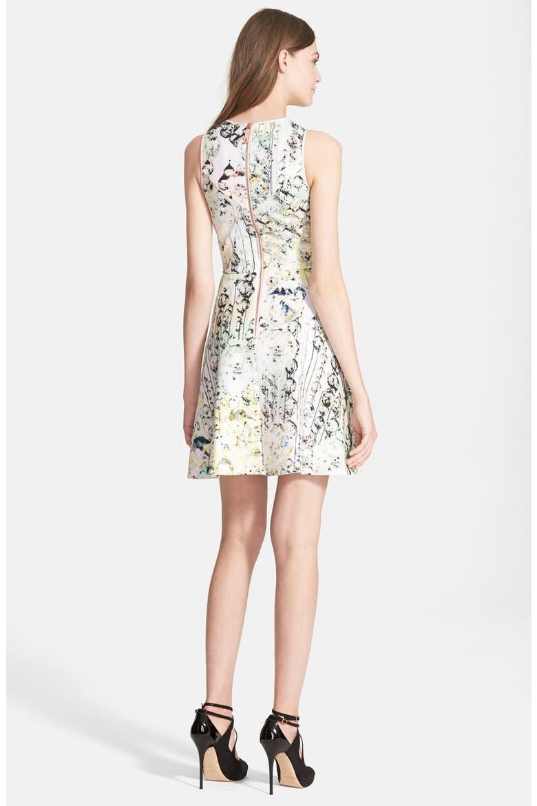 'Sapira Crystal Droplets' Neoprene Skater Dress, Alternate, color, NUDE PINK