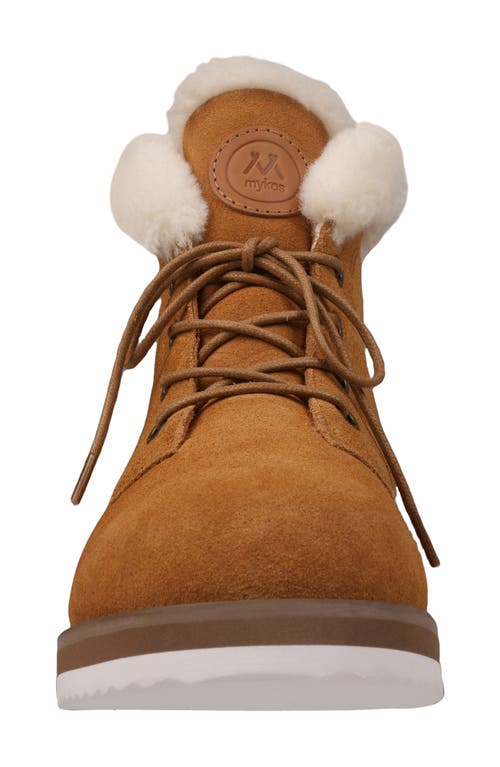 Mykos Suede Faux Fur Lined Water Resistant Boot In Brown