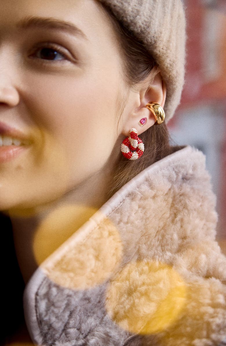 BaubleBar Sweet & Twisted Drop Earrings, Alternate, color, Red