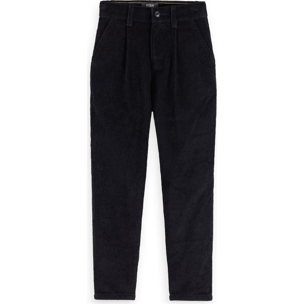 Scotch & Soda Kids' Corduroy Tapered Pants In Black